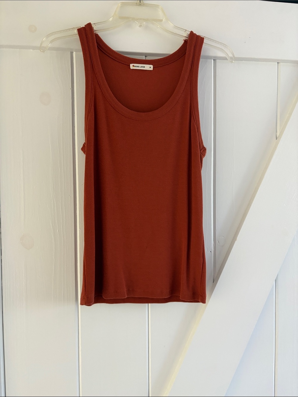 Marine Layer Rust Ribbed Tank Top - Women's Sleeveless Tee